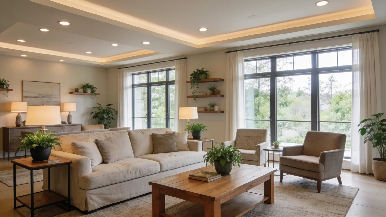 Cozy, comfortable modern living room